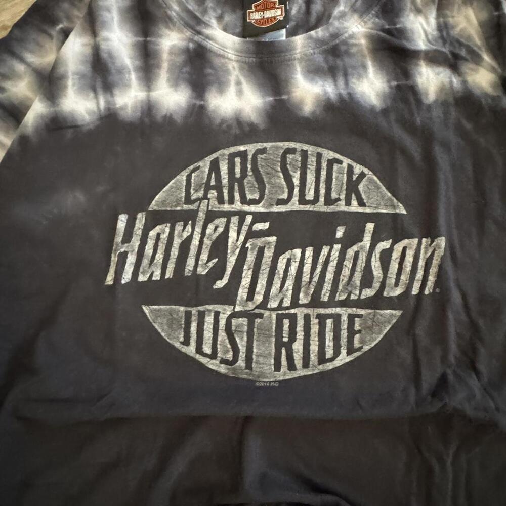 Harley Davidson Men's Black and Navy Tshirt - Picture 3 of 5